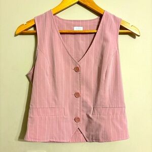 Suzy Light pink stripped vest with side pockets size S